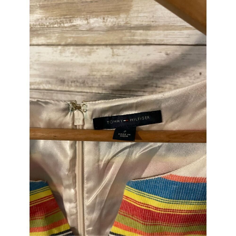 Tommy Hilfiger Sleeveless Striped Dress Size 2 A Line Colorful Above The Knee - Picture 4 of 6